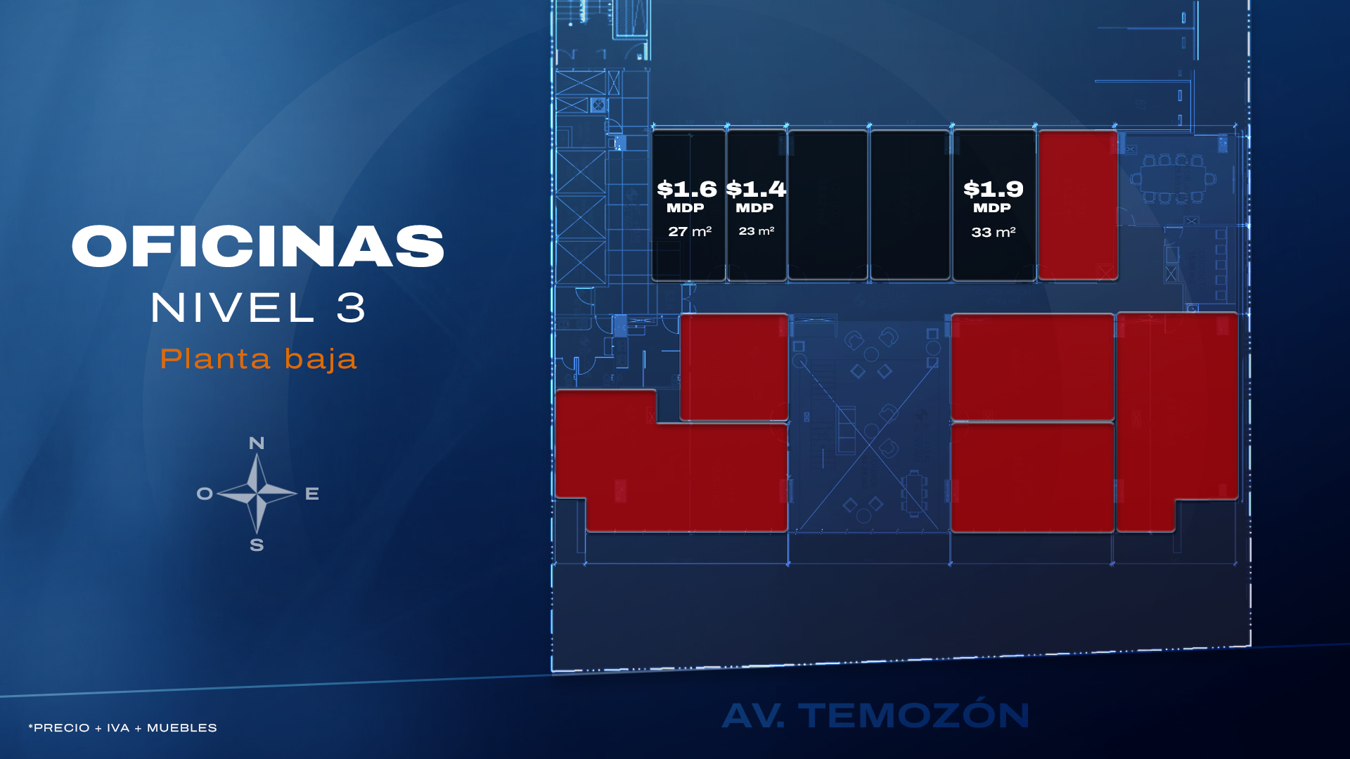 Torre Temozón Oficinas Nivel 3