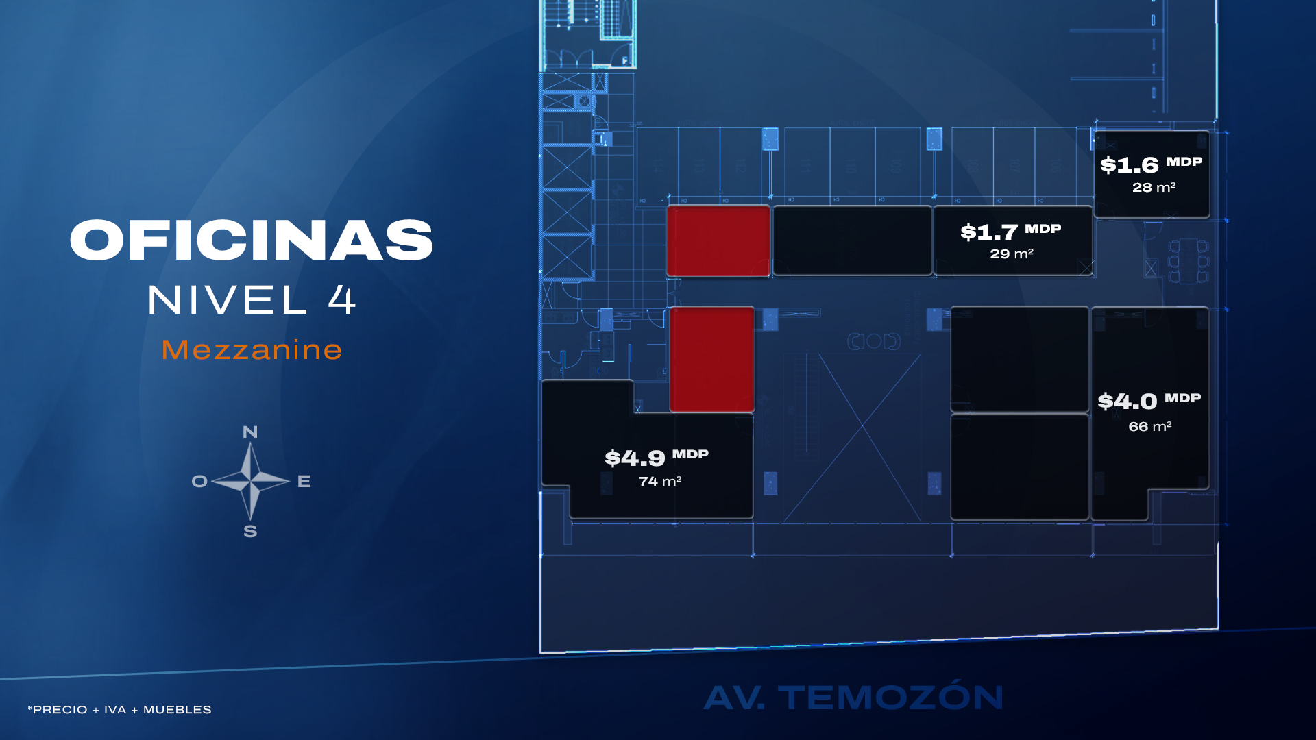 Torre Temozón Oficinas Nivel 4