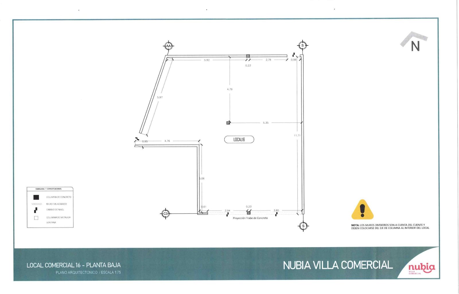 Plano arquitectónico Local 16